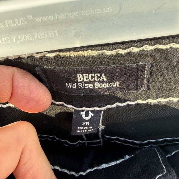 True Religion Women's Black Flare Jeans - Picture 9 of 14